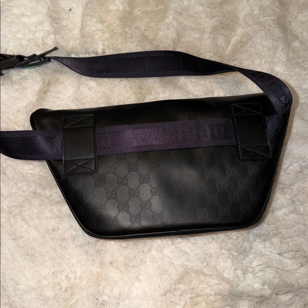 Gucci GG  Black Monogram Crystal Large Waist Bag - Authentic - Brand New